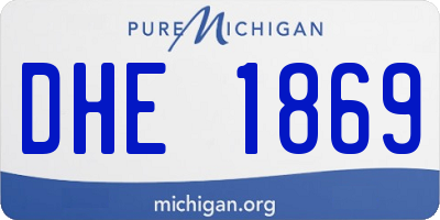 MI license plate DHE1869