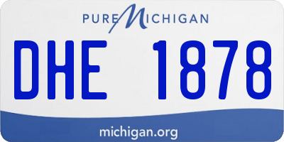 MI license plate DHE1878