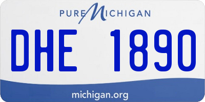 MI license plate DHE1890