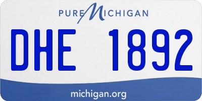 MI license plate DHE1892