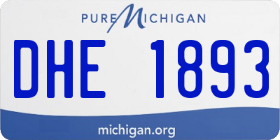 MI license plate DHE1893