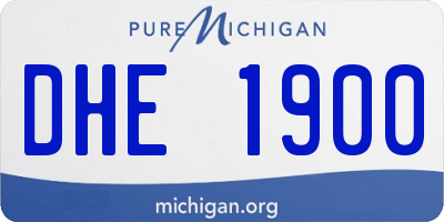 MI license plate DHE1900