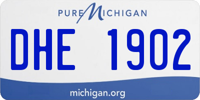 MI license plate DHE1902