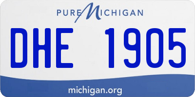 MI license plate DHE1905