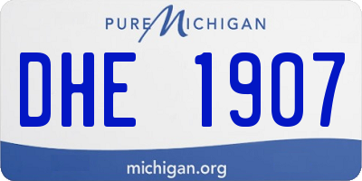 MI license plate DHE1907