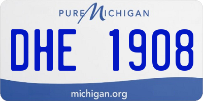 MI license plate DHE1908