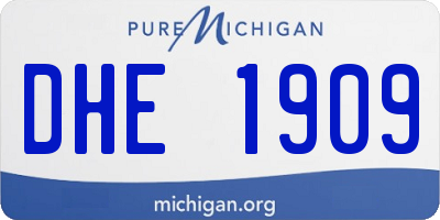 MI license plate DHE1909