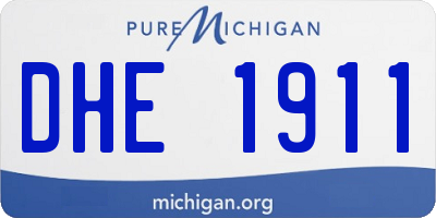 MI license plate DHE1911