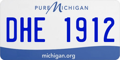 MI license plate DHE1912