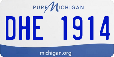 MI license plate DHE1914