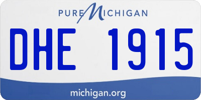 MI license plate DHE1915