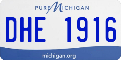 MI license plate DHE1916