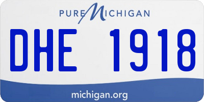 MI license plate DHE1918