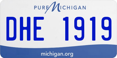 MI license plate DHE1919