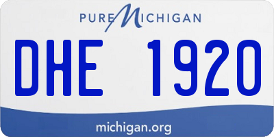 MI license plate DHE1920