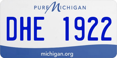 MI license plate DHE1922