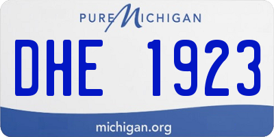 MI license plate DHE1923