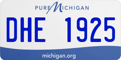 MI license plate DHE1925