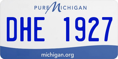 MI license plate DHE1927