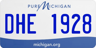 MI license plate DHE1928