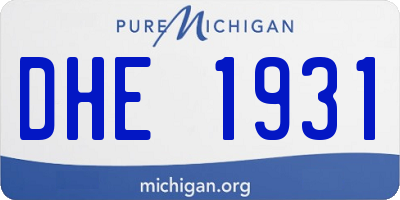 MI license plate DHE1931