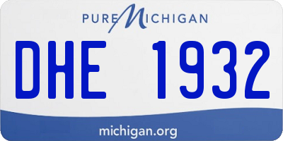 MI license plate DHE1932