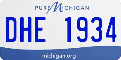 MI license plate DHE1934