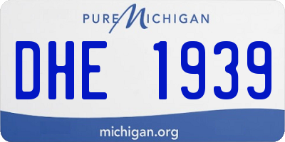 MI license plate DHE1939