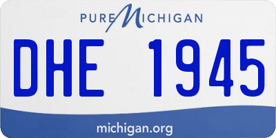 MI license plate DHE1945