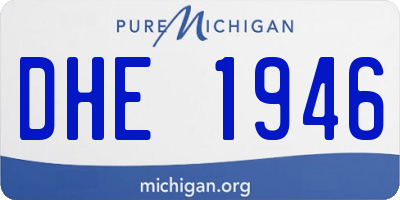 MI license plate DHE1946