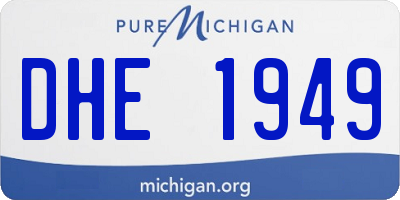 MI license plate DHE1949