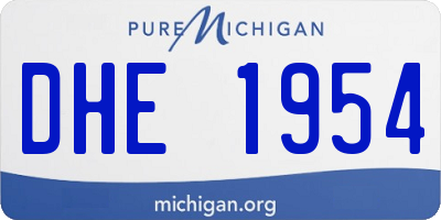 MI license plate DHE1954