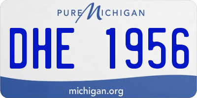 MI license plate DHE1956