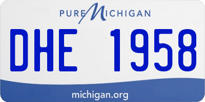 MI license plate DHE1958