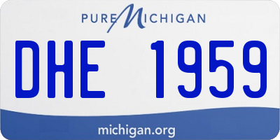 MI license plate DHE1959