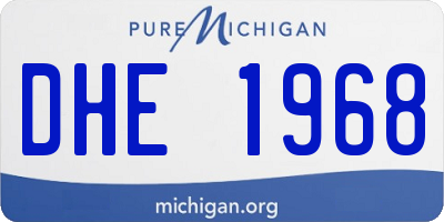 MI license plate DHE1968
