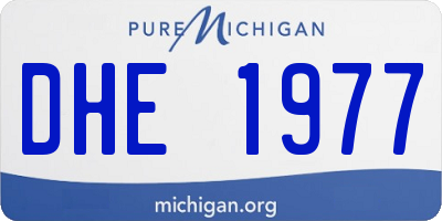 MI license plate DHE1977