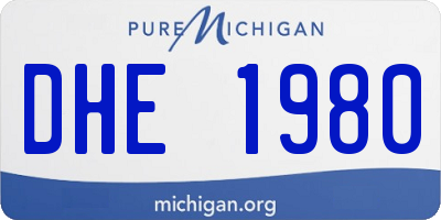 MI license plate DHE1980