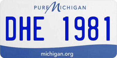 MI license plate DHE1981
