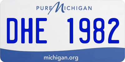 MI license plate DHE1982