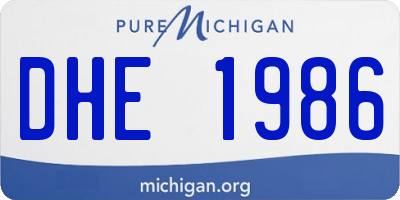 MI license plate DHE1986