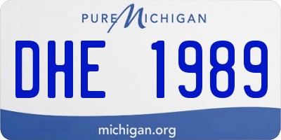 MI license plate DHE1989
