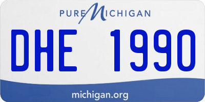 MI license plate DHE1990
