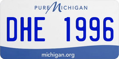 MI license plate DHE1996