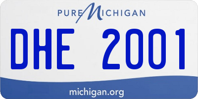 MI license plate DHE2001