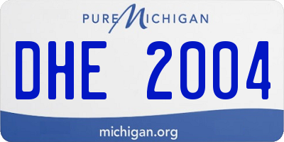 MI license plate DHE2004