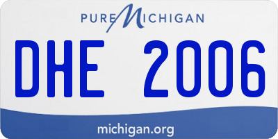 MI license plate DHE2006