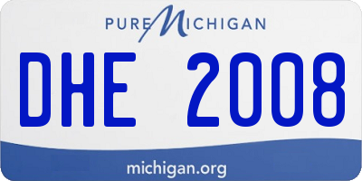 MI license plate DHE2008