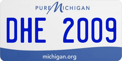 MI license plate DHE2009