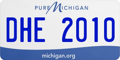MI license plate DHE2010